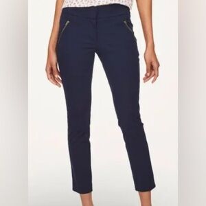 D22.08 Loft Outlet Women's Zip Pocket Modern Skinny Ankle Navy Pants 4